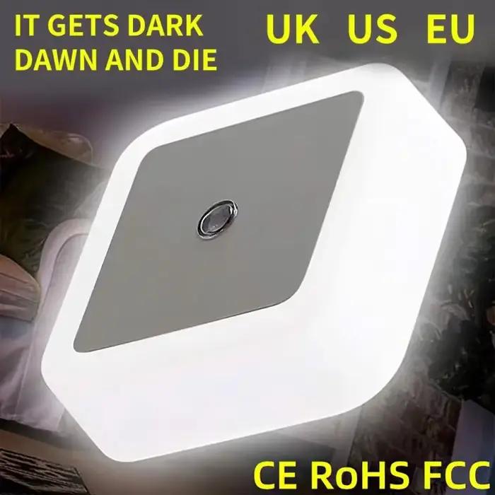 Mini veilleuse LED prise ue/US/UK capteur de lumière forme carrée lampe de nuit pour chambre d'enfan