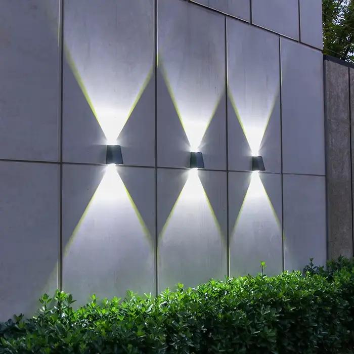 2 LED lampe murale solaire étanche extérieure solaire jardin décor lumières haut et bas éclairage lu