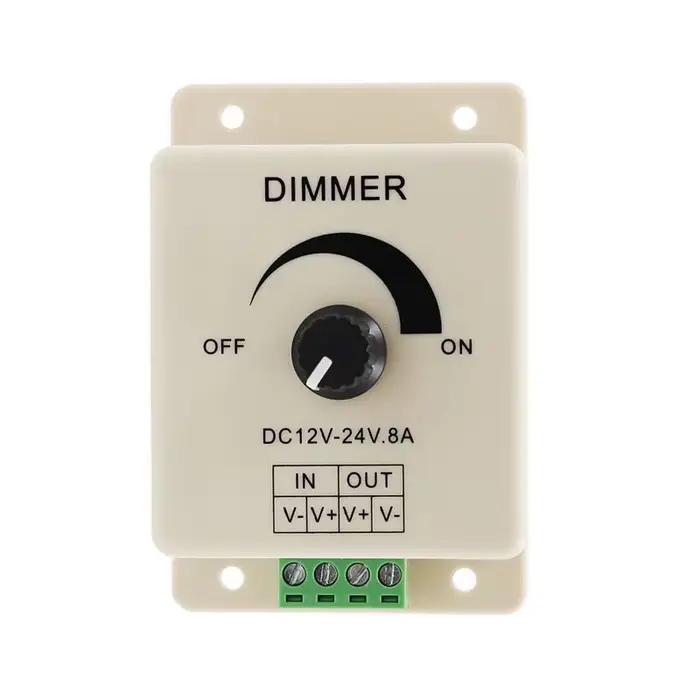 Lumière LED variateur interrupteur lumière alimentation contrôleur DC 12V 24V 8A luminosité réglable