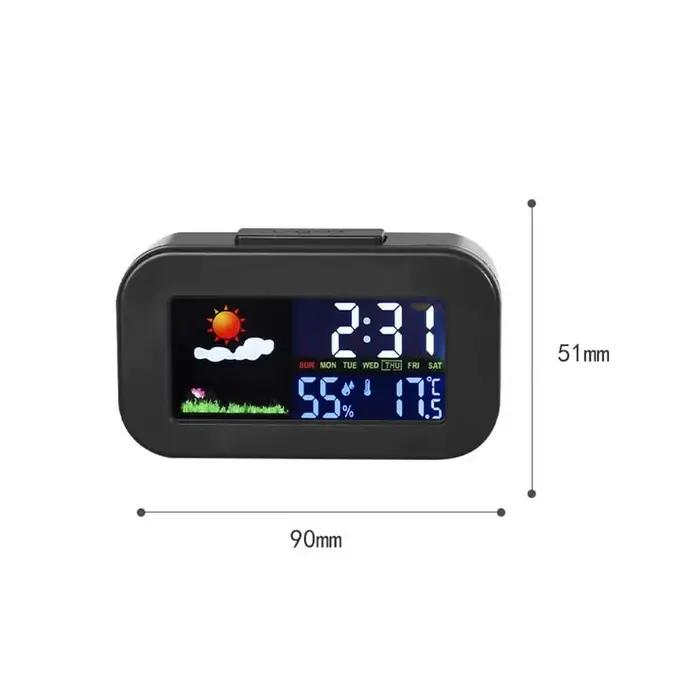 Nouvelle station météo avec horloge et écran couleur - Moniteur de température et d'humidité rétroéc