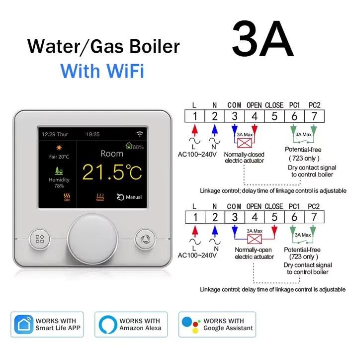 Tuya Smart Home WiFi ThermoandreElectric, Chauffage au sol, Eau, Gaz, Bomicrophone, Termostato, Sol 