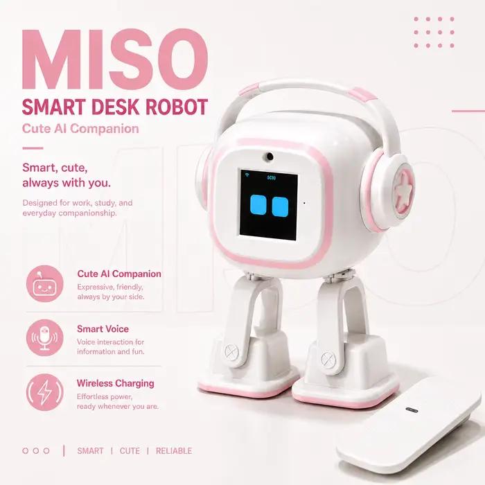 Robot IA EMO |   Chat intelligent multilingue, assistant interactif, robot dansant, compagnon de bur