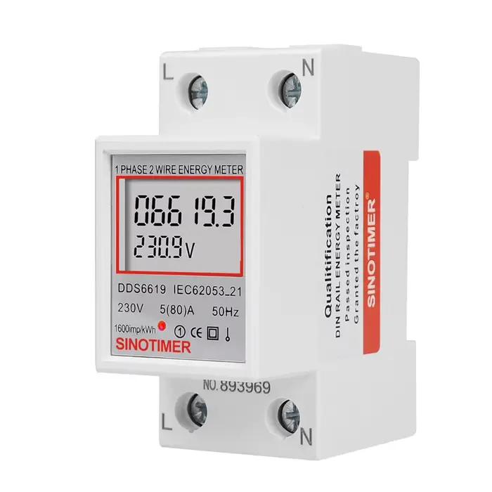 Moniteur numérique de consommation d'électricité pour la maison ou l'entreprise, rail DIN, compteur 