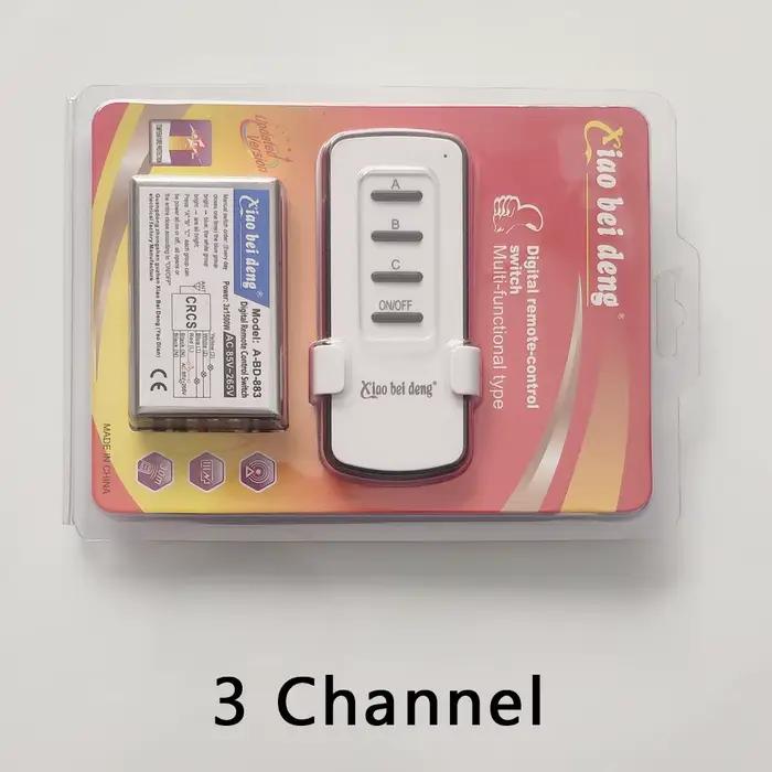 Lampe marche/arrêt sans fil AC85-265V, télécommande, récepteur, émetteur, 1 canal, 2 canaux, 3 canau