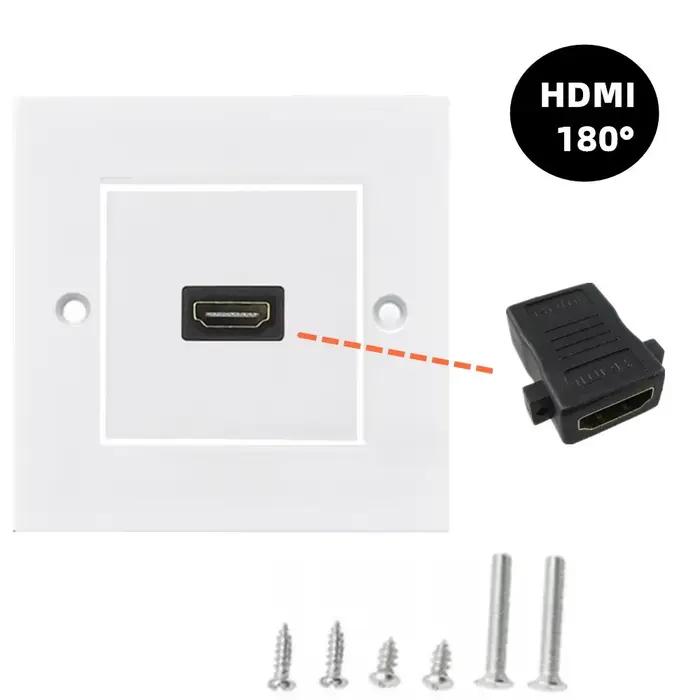 Plaque murale Compatible HDMI 86mm, prise HDMI, Support de montage sur panneau 4K 60Hz HDR 1080P 3D 