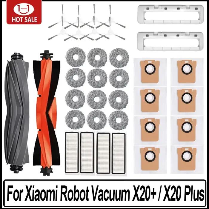 Sac à poussière pour aspirateur robot Xiaomi X20 + / X20 Plus, accessoires de vadrouille et de gril,