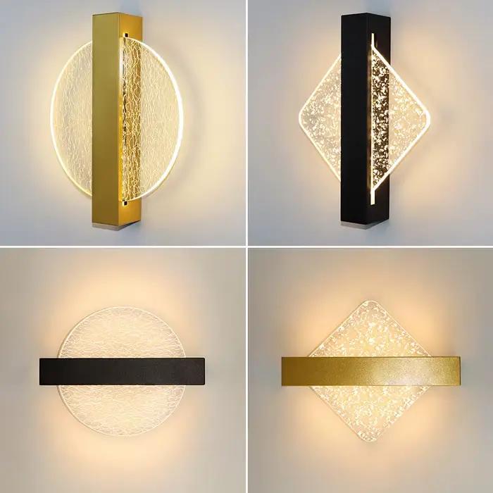 Luxueux acrylique applique feuille d'or moderne LED applique murale intérieure 10W nordique applique