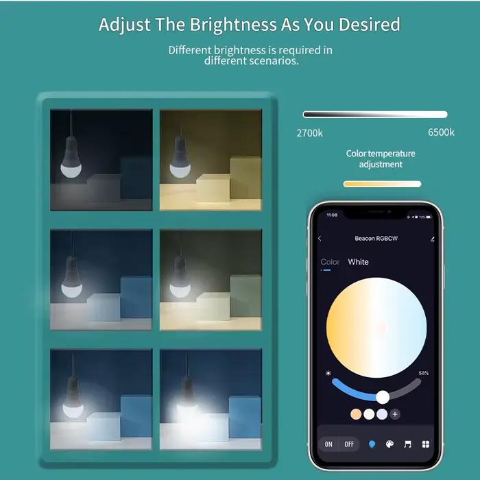 Tuya Smart Led Ampoule E27 220V Smart Light Dimable Bluetooth RGB Lampe APP Contrôle pour Chambre Dé