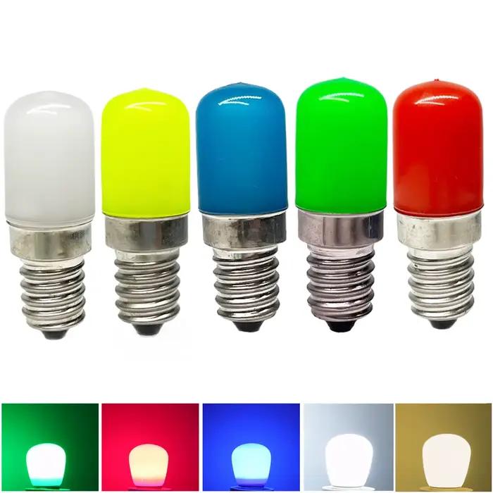 Ampoule LED colorée T18 Mini E14 E12 pour réfrigérateur, 2W, rouge, vert, bleu, jaune, blanc froid/c