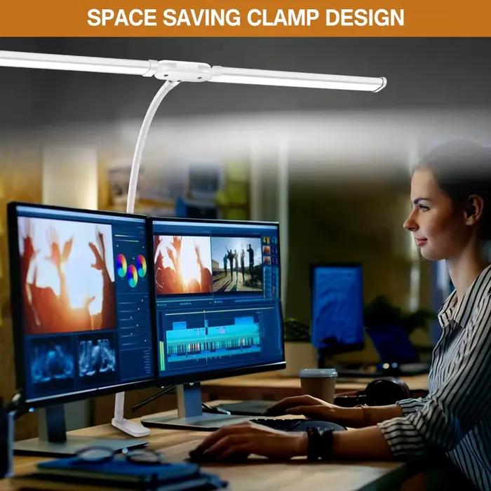 Double tête LED Clip Type télécommande lampe de bureau lampe de lecture lampe de bureau lampe de bur