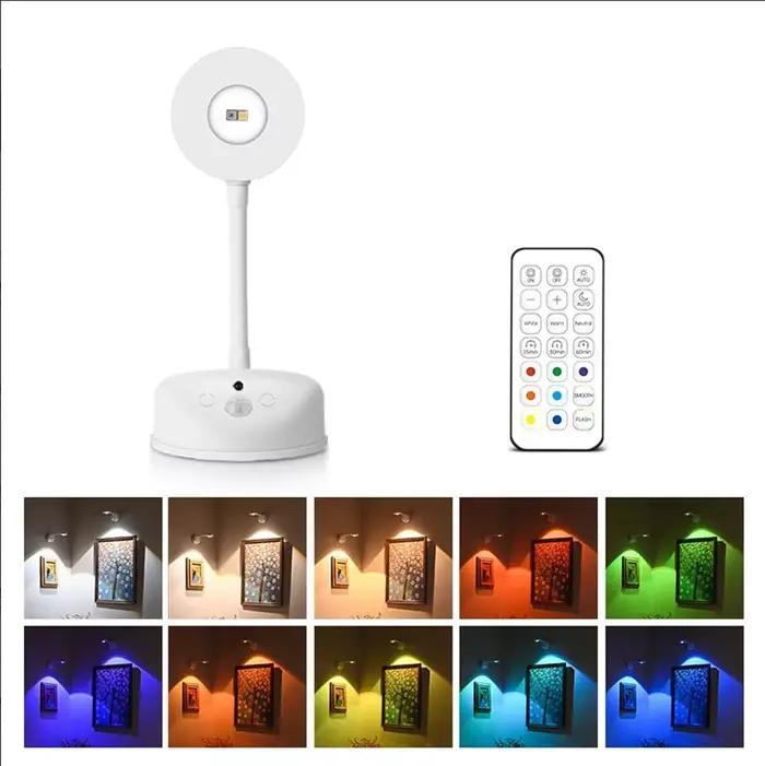 Lampe murale sans fil rechargeable, éclairage d'affichage intelligent à détection humaine, projecteu