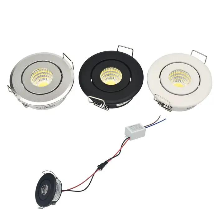 Mini LED Downlight plafonnier COB 3W bricolage ciel étoilé armoire lumières coupé maison 40-45mm AC8