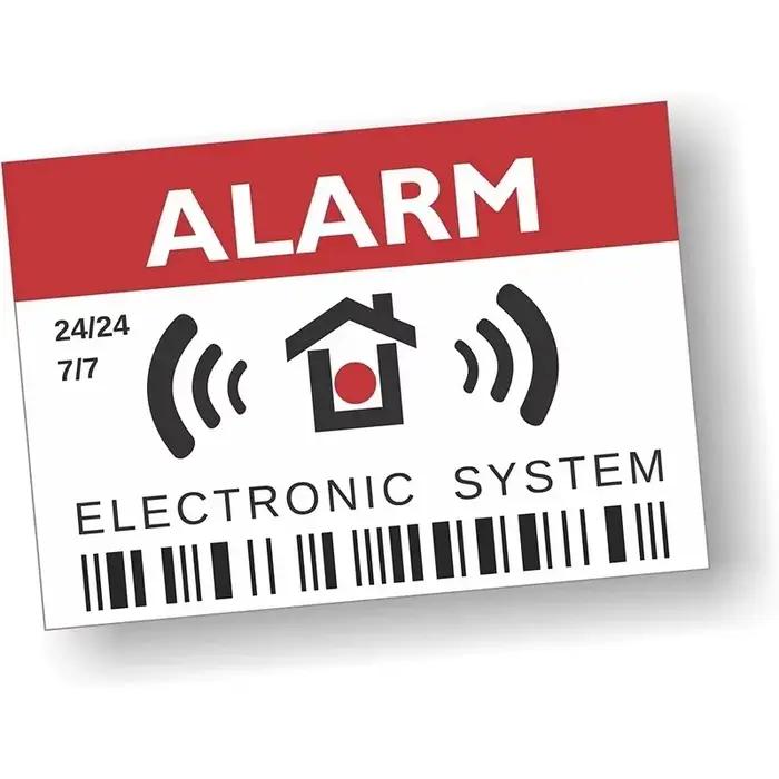 Alarme anti-intrusion, autocollants de sécurité en vinyle, 8cm x 5cm, 2 pièces en PVC KK