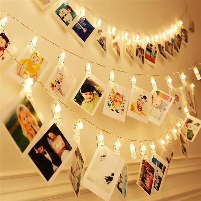 3m 20 LED Photo Clip fée chaîne lumières porte-carte guirlande lampe pour noël fête de mariage fée l