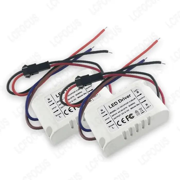 Courant constant 250mA 300mA 450mA 600mA 900mA Pilote LED Boîtier ignifuge en plastique Alimentation
