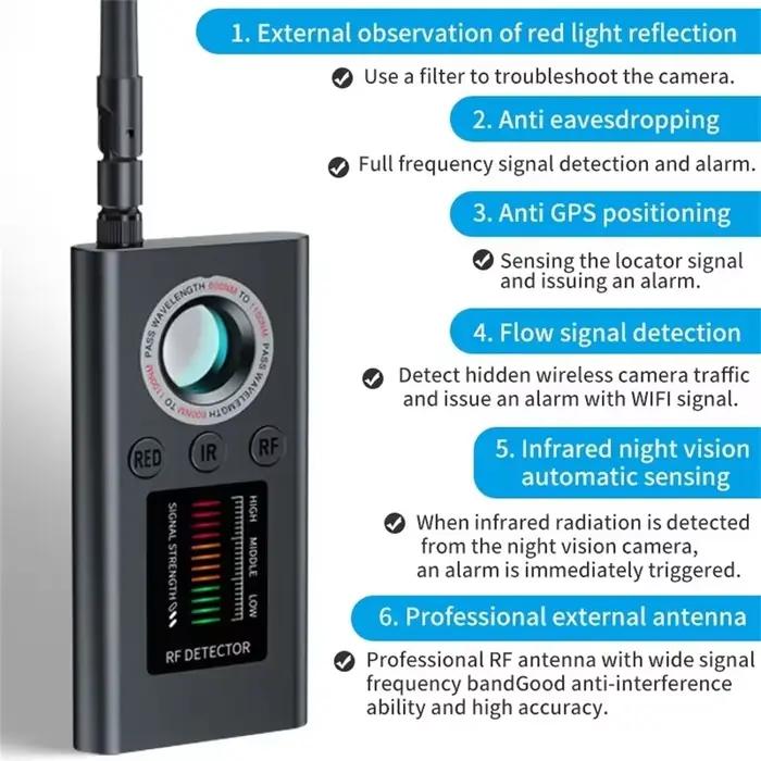 Détecteur de caméra cachée, gadgets anti-espionnage, signal sans fil professionnel, GPS de voiture, 