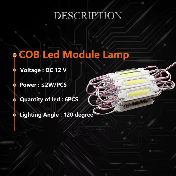 10 pcs/lot injection avec lentille COB module LED rétro-éclairage LED étanche pour signe canal lettr