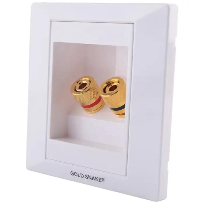 Port de connexion de prise murale avec haut-parleur 2 prises, blanc