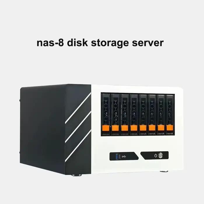 Serveur de stockage de disque Nas-8, fente pour carte PCIE pleine hauteur, carte mère MATX, châssis 