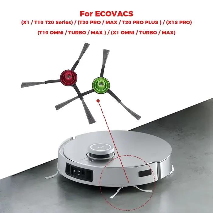 Pour ECOVACS Deebot OZMO T8/T8 Max/T8 AIVI/T9+/N8 Pro/N10 Plus : brosse principale, brosse latérale,