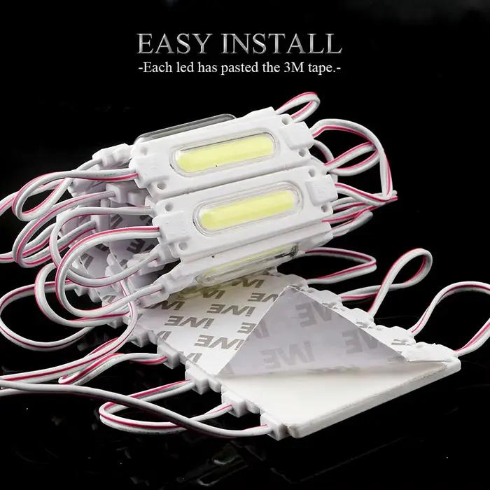 10 pcs/lot injection avec lentille COB module LED rétro-éclairage LED étanche pour signe canal lettr