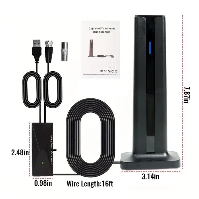 Antenne TV intérieure pour tous les téléviseurs intelligents pour longue portée et numérique HD avec