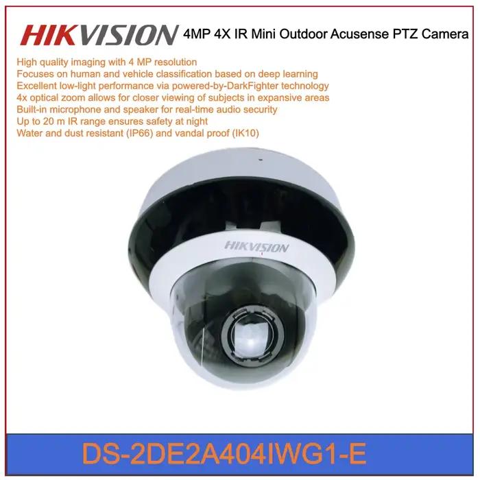 Caméra PTZ extérieure Acusense DarkFighter Mini IP66 4MP 4X IR Hikvision DS-2DE2A404IWG1-E