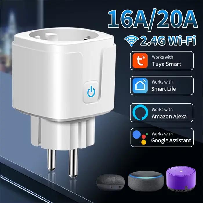 Prise de courant intelligente WiFi ue 16/20A avec synchronisation de surveillance de l'alimentation 