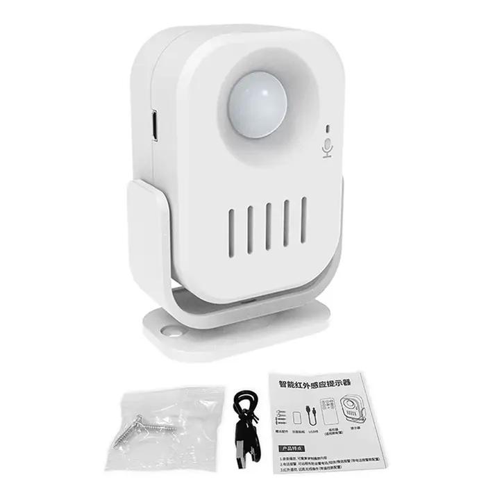Alarme de sécurité, sonnette intelligente à commande vocale, antivol, capteur de mouvement infraroug