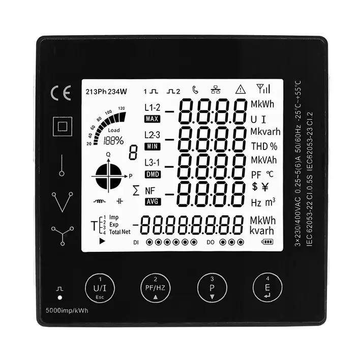 Compteur d'énergie triphasé intelligent KWh, compteur de puissance électrique 96*96mm avec CT 50/100