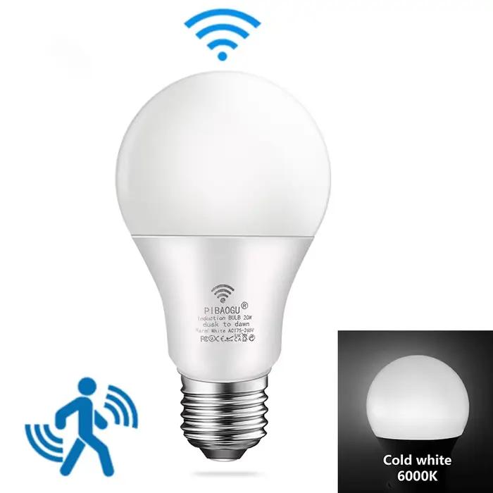 Lampe à capteur de mouvement PIR 220V, 6 pièces, ampoule LED 9W 12W 15W 18W avec capteur de mouvemen