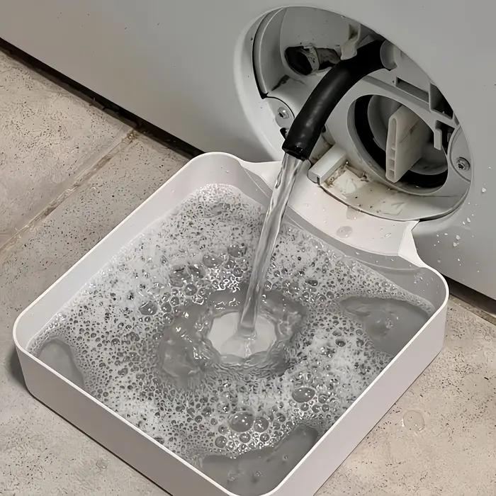 Bac de récupération des eaux de lavage pour machine à laver, sans débordement, avec filtre anti-pelu