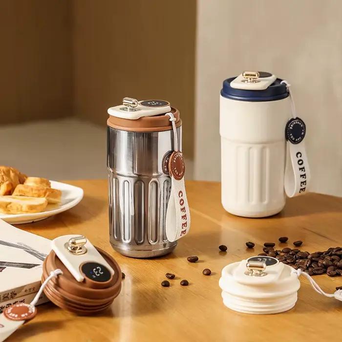 Bouteille Thermos de 450ml, affichage intelligent de la température, tasse sous vide en acier inoxyd