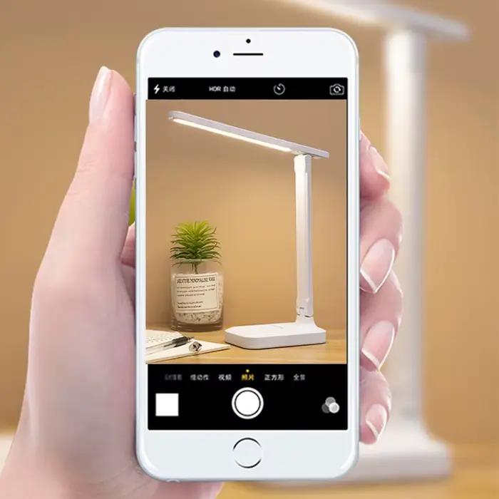 Lampe de table pliable rechargeable, protection des yeux, lampe LED à intensité variable tactile, la