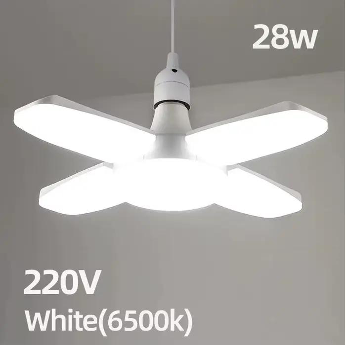 E27 ventilateur forme LED ampoule AC85-265V 28W pliable lumière LED ampoule Lampada pour la maison s