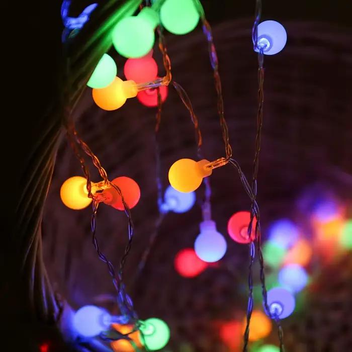 Guirxiété lumineuse boule LED alimentée par batterie USB, lampe d'extérieur, lumières dégradées, déc