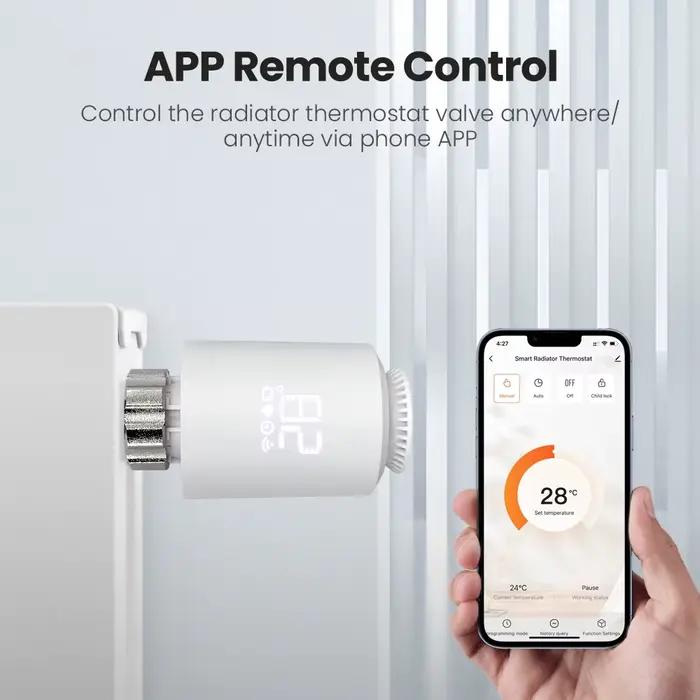 AVATTO ZigBee3.0 Thermostat Radiateur Actuateur Intelligent TRV Contrôleur de Vanne Thermostatique Compatible Tuya Alexa Google Home Alice