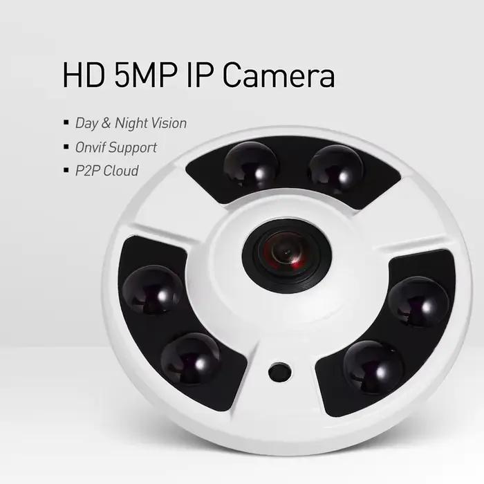 H.265 HD 5MP caméra IP panoramique Fisheye 1620P/1080P tableau LED IR Vision nocturne sécurité CCTV système