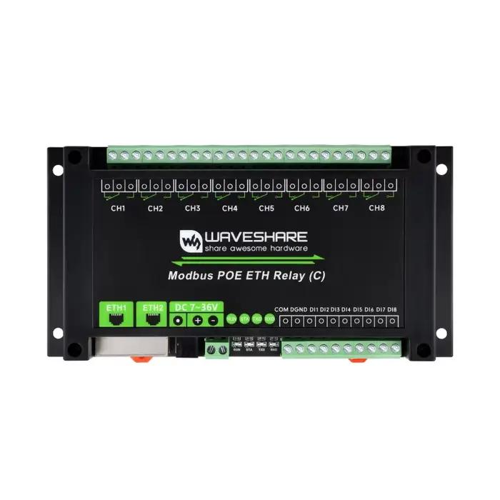 Module de relais 8 canaux à double port Ethernet (C)