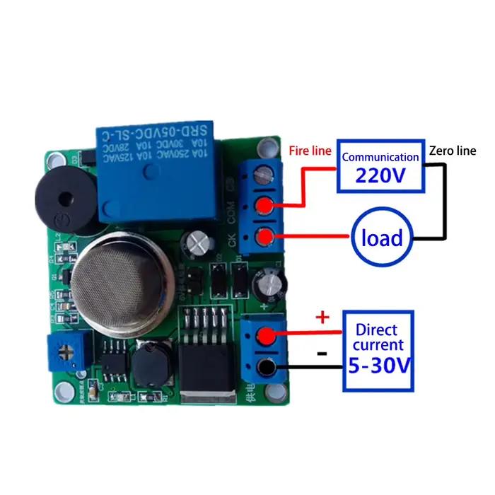 Détecteur de fumée MQ-2 Tech struction er Alarme cite Contrôleur de commutation 12V 24V
