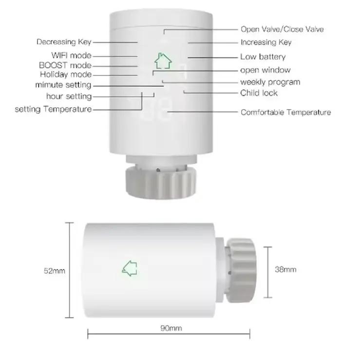 Thermostat Intelligent radiateur Tuya Zigbee Wifi APP connecter
