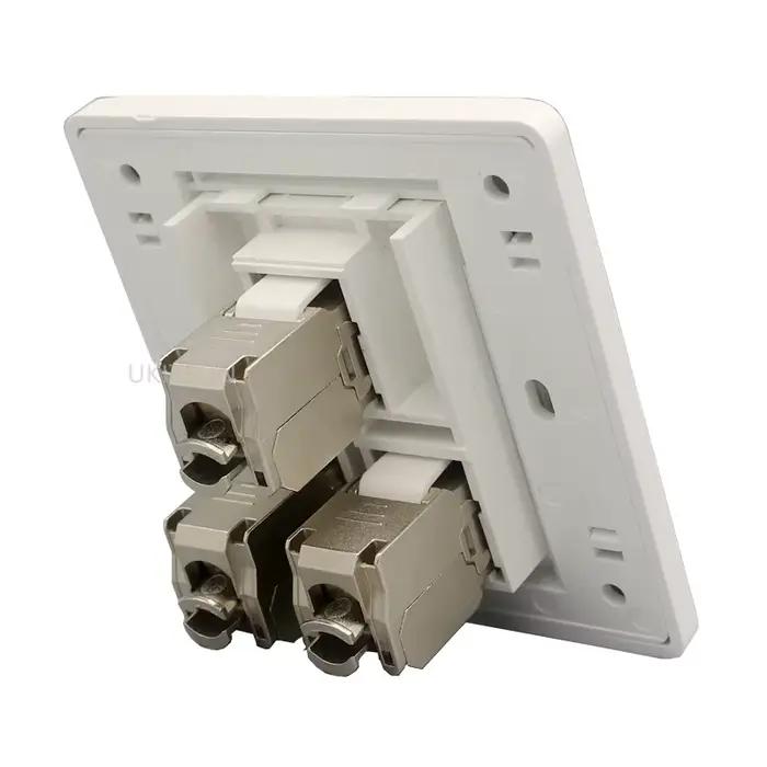 3 Ports CAT6A CAT7 RJ45 prise murale CAT 7 Jack Triple