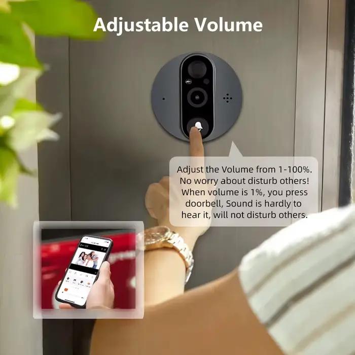 3MP Tuya Smart Life APP maison batterie WiFi vidéo numérique porte judas visionneuse PIR IR sonnette