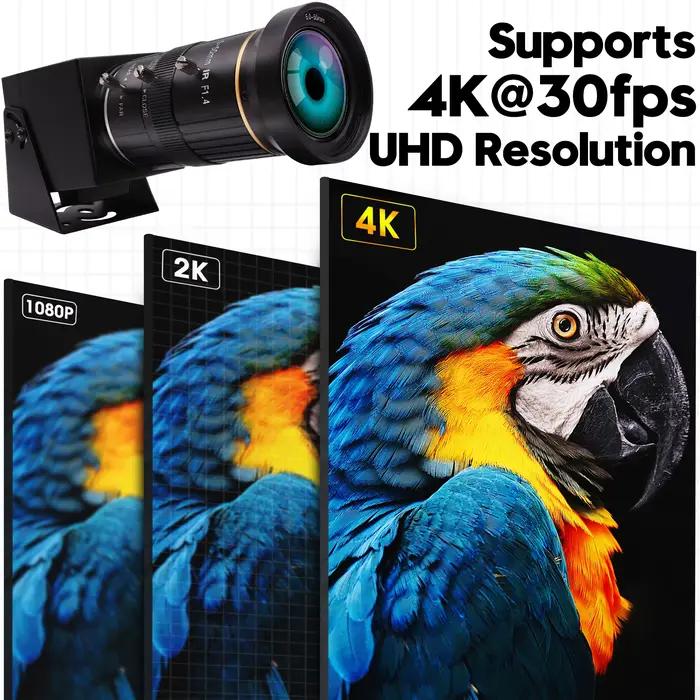 ELP 4K USB Zoom caméra 30fps H.265 H.264 HDMI