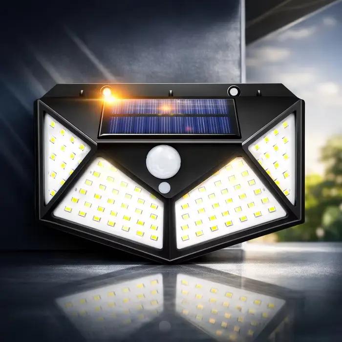 Lampe murale à détecteur de mouvement à 100 LED à énergie solaire