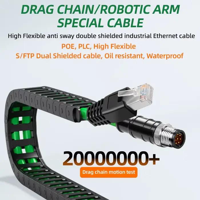 Câble Ethernet industriel M12 à RJ45
