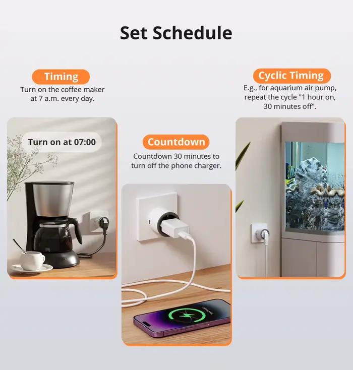 SONOFF S60 EU SONOFF Wifi prise Wifi prise intelligente Protection contre les surcharges minuterie scène intelligente télécommande Via EWeLink maison IFTTT