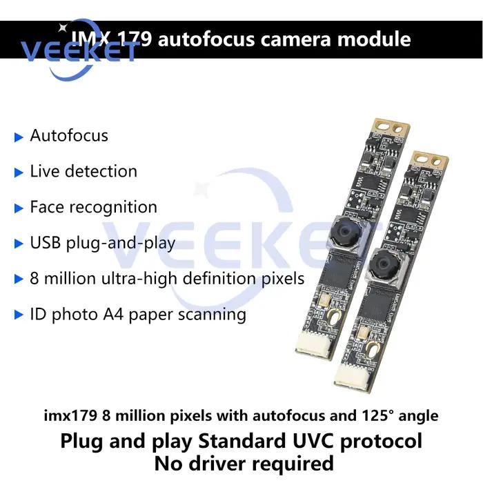 Module de caméra USB IMX179 de 8 mégapixels avec mise au point automatique - Angle de vue de 76/125 degrés 78/120