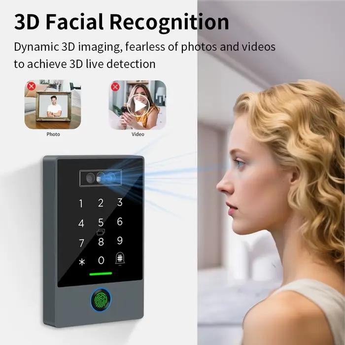 K3D TTLOCK WiFi vidéo sonnette interphone IP67 étanche RFID carte/empreintes digitales/Reconnaissance faciale/Palm Vien/PIN contrôle d'accès