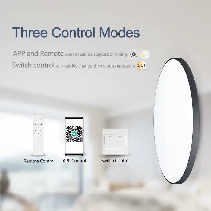 MARPOU plafonnier intelligent lampe à LED pour chambre grandes plafonniers lumières LED avec télécommande